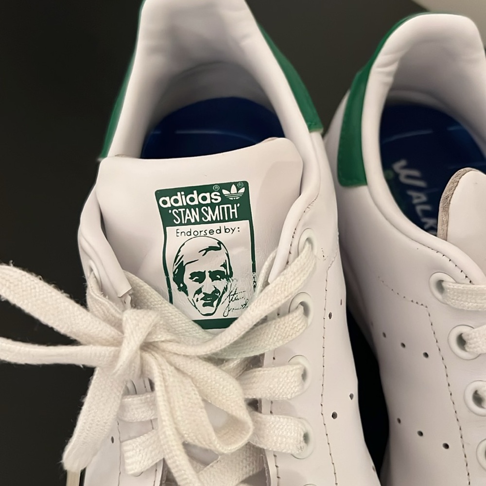 Addidas Stan Smith Tennis Shoes white with green trim size 8.5M - Picture 2 of 6